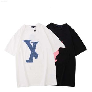 Wholesale european fashion trends resale online - European Station Wu Yifan Fashion Brand Net Red Short Sleeve L Embroidery V Trend T shirt Men s And Women s Half Lovers Clothes