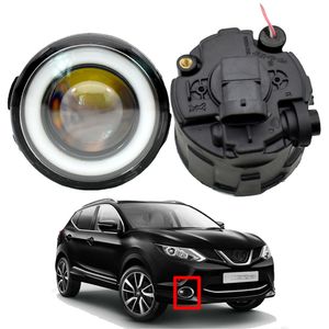 Para Nissan Qashqai Fechado Veículo Off-Road 2013 Fog Light PCs Frente Bumper Lâmpada Styling Anjo Olho LED Lente 12 V H11