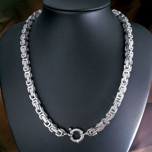 Gift de colar de homens jóias 316L de aço inoxidável largura de tons de prata 7mm largura de corrente