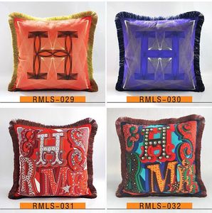 Luxury pillow case designer classic Signage tassel Carriage saddle 20 patterns printting pillowcase cushion cover 45*45cm for new home decorative festival gifts