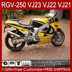 OEM Fairings för SUZUKI RGV250 SAPC VJ23 RVG250 250CC VJ 23 Cowling RGV-250CC 97 98 Bodywork 107HC.24 RGV-250-panel RGVT-250 RGVT RGV 250 CC 1997 1998 Bodys Yellow Factory