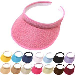 Wide Brim Hats Women Men Sun Cap Embroidered Flower Denim Adjustable Fashion Baseball Visor Topee Color Headband Summer Beach Sport #45