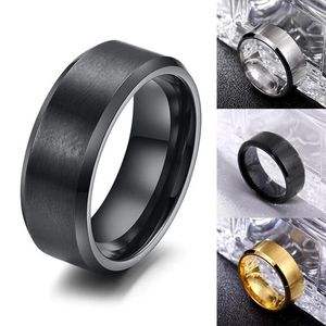Anello da dito in acciaio inossidabile nero di moda per donna Uomo Coppia fedi nuziali Accessori regalo di gioielli di alta qualità
