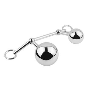 Female Anal Vagina Double Ball Anal Plug Stainless Steel Butt Plugs Sex Toy For Women