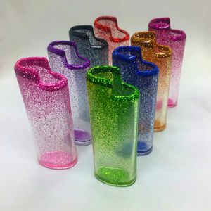 Fumo Colorato Cool Flash Glitter Accendisigari Guscio Guaina protettiva Custodia Custodia Custodia per tabacco alle erbe secche Supporto per pipa Decorazione di lusso Manica Pelle