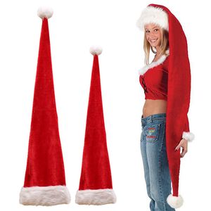 Chapéu de Natal longo para chapéu de Natal de pelúcia decoração de festa bonito super longo traje de capacete acessórios para adultos