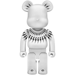 The new pre-sale violent building block bearbrick Macau limited Neil Barrett joint name White Lightning 400% trendy decoration children's gift 28cm