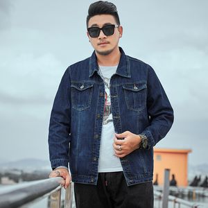 Casual Loose Men's Jacket Classic Denim Coat Stor Asiatisk Storlek M-8XL För 145 kg Fat Guy Kläder Veste Grande Taille Pour Hommes