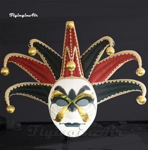 Incredibile grande giullare gonfiabile appeso maschera di carnevale veneziano Air Blow Up Clown Jolly Head per la decorazione del club