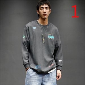T-shirt a maniche lunghe da uomo in cotone tendenza maschile Slim versione coreana della bella marea 210420