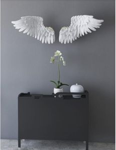 Żywica Wings Restauracja Dekoracyjne Obiekty Sypialnia Nocnik 3D Trójwymiarowe Wiszące Malarstwo Nordic Light Luksusowe Dekoracja Ścienna Paint Sofa Tło