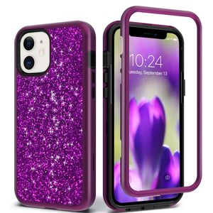 Glitter Case dla iPhone 13 Pro Max Case 12 11 XR Trzy warstwę Heavy Duty Shockproof Ochrona Ochrona