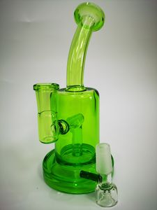 Старинные 7-дюймовые оригинальные Heady Green Colord Glass Bong Water Hookah Pipe с 14-мм чаша маслом DAB буровой установки или кварцевый бенгер