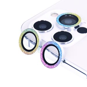 Brillo De Circulo al por mayor-Vidrio templado de la lente de la caja del iPhone para iPhone Pro Max paquetes Diamond Glitter Anillo de la cubierta Círculo Mujeres