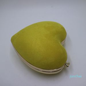 Designer-Royal Nightingales Mini Heart Clutch Pursesスエードベルベットイエローレッドイブニングバッグとレディースパーティープロムのためのハンドバッグ