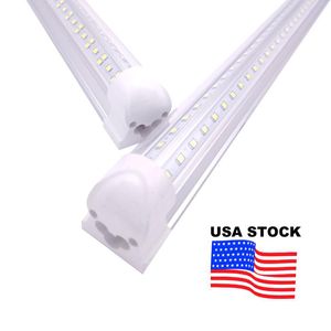 Cooler Door LED Tube V Shaped 8FT Lights 4FT 5FT 6FT 8 Feet T8 56W 72W Double Side Integrated Shop light 7200lm 10000lm 14400lm USALIGHT