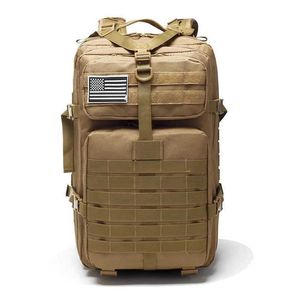 Wojskowy Tactical Plecak Army Assault EDC Molle Plecak Mężczyźni 3P Camo Pack Na Zewnątrz Wędkowanie Wędkowanie Camping Polowanie Torba podróżna Y0721
