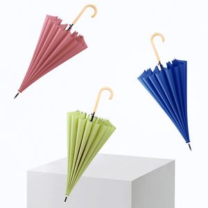 Полуавтоматические зонты для дождя и солнца, однотонные, с длинной прямой ручкой, сильный ветрозащитный большой зонт, разноцветные, для мужчин и женщин, Paraguas Fuertes A Prueba De Viento