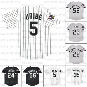 Retro Baseball 2005 Home Jersey 5 Juan Uribe 14 Paul Konerko 24 Joe Crede 35 Frank Thomas 56 Buehrle