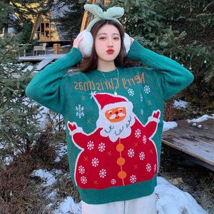 2 cores outono inverno estilo coreano grosso quente suéteres camisola de Natal vintage e pulôvers (C8675) 210423