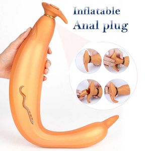 Opblaasbare Anale Plug Siliconen Grote Butt Pluggen Dildo Vaginale Stimulatie Prostaat Massager Anus Speeltjes Voor Mannen Vrouwen Gay Productp0804
