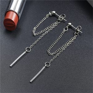 Korean Jewelry Dangle Earrings Silver Tassel Fashion Retro Long Earring Chain Metal Wholesale