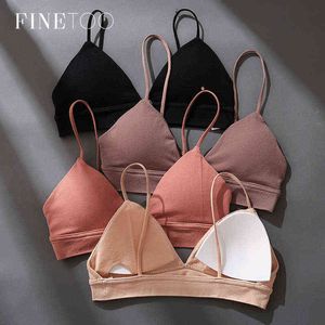 Finetoo Mulheres Colheita Tops Tubo Tubo Top Feminino Underwear Seamless Streetwear Câmeras Câmeras Lingerie Crop Tops S-L Meninas Tanque Bralette Y220304