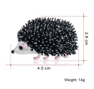 Bonito Black Enamel Hedgehog Broches Linda Brooch Pins Mulheres Presentes de Jóias