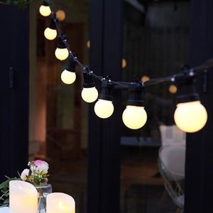 15m 20 Lampa Connectable Vintage Festoon Ball String Light 75led Christmas Fairy Lights för uteplats Party Garland Belysning