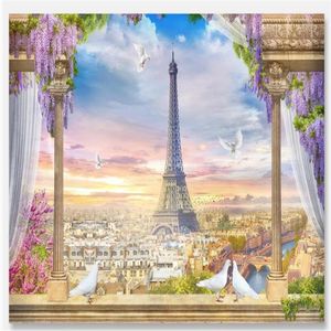 Wallpapers 3D Stereo European Paris Landscape Background Wall Murals Wallpaper For Living Room