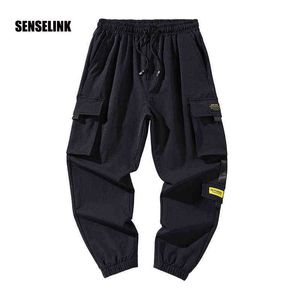 2021 Nowy Koreański Koreański Klasyczny Safari Styl Spodnie Spleciane Moda Dorywczo Odzież Hip Hop Spodnie Kombinezony Branded Spodnie 4XL H1223