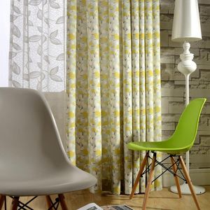 Gardin draperier modern lantlig amerikansk stil polyester-bomull tryckt fönster för vardagsrum sovrum