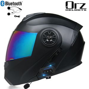 Motorradhelme Helm Volldoppellinse Elektrisches Fahrzeug Bluetooth Halbherbst und Winter Vier Jahreszeiten