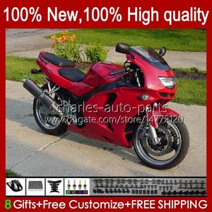 Kawasaki Ninja ZX-6R ZX600C ZX 6R 636 600CC 600 CC 94-97 바디 50HC.109 공장 레드 블크 ZX-636 ZX600 ZX 6 R ZX636 1994 1995 1996 1997 ZX6R 94 95 96 97 페어링 키트