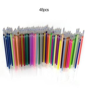 Highlighters 48 sztuk Kolorowe Żel Pen Refill Rod Color Cartridge Flash Uchwyt Szkoła Pisanie Papiernicze Tusz