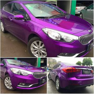 Glitzer Gloss Candy Metallic Purple Vinyl DIY Kleber Aufkleber -Auto -Wickelfolie mit Luftfreisetzblasen frei