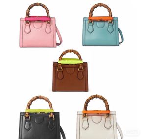 5 Färg Ny Diana Bamboo Handväska Märke Designer Tote Messenger Bag Kvadratisk Form Handväskor G Väskor Storlek 21 * 16cm