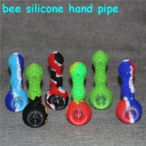 Bong in silicone Pipa per tabacco da fumo con ape Patter Bong per acqua portatile resistente antiaderente