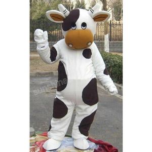 Halloween White and Black Milk Cow Mascot Costume Top Quality Cartoon theme character Carnival Unisex Adults Size Christmas Birthday Party Fancy Outfit