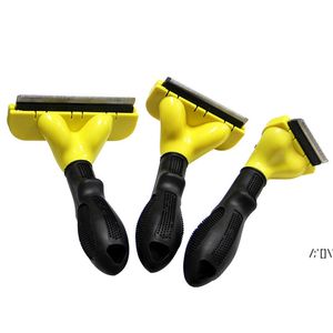 Pet Grooming Comb Brush Hårborttagning Professionell Deshedding Tool Hundar Katter effektivt reducerar shedding håret för kort medium llF12728