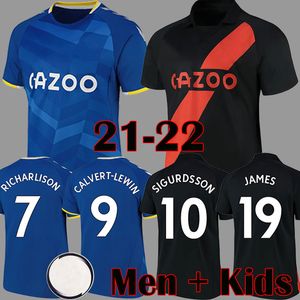21 Black EVE Soccer Jerseys RICHARLISON KEAN SIGURDSSON JAMES Football Shirts CALVERT LEWIN Men Kids KitS Uniforms