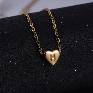 Brev Halsband Lainty Heart Pendant Initial Halsband För Kvinnor Handgjorda 18CPersonalized Kärlek Alfabet Charm Halsband för Teen Girls Kids