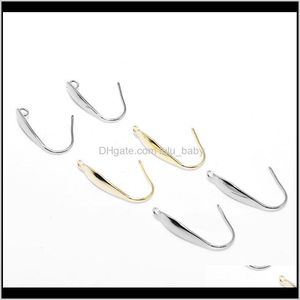 Hooks Findings & Components 100Pcs/Lot Sier Gold Color Stainless Steel Ear Clasps Hook For Jewelry Making Earring Aessories Drop Delivery 20