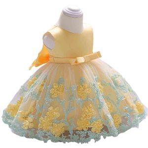 Citgeett Summer Infant Baby Girl Abito senza maniche Fiocco Fiore Pizzo Ricamo Costume da principessa Vestiti G1129