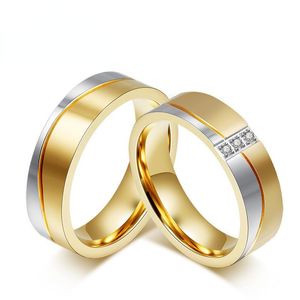 Wedding Rings Korean Version Of Titanium Steel Couple Ring Zircon Accessories Wholesale