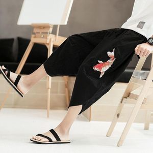 Wholesale wide length pants for sale - Group buy Neploha Men s Chinese Style Wide Leg Beach Pants Woman Fashion Printed Calf Length Male Trousers Clothing