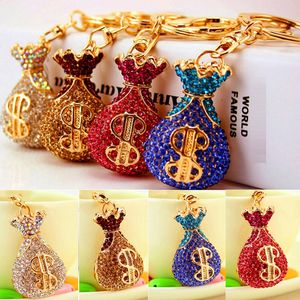 Lovely Rhinestone Crystal purse Keychain Keyring Money bag Key Chain Ring Holder Alloy Keychains Gift Unisex