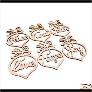 Dekoracje Świąteczne Dostawy Garden6PCS Bones Drewniane Hollow Letter Wiszące Rekwizyty Wakacje Party Navidad Dom Rok Christmas Decor Dr