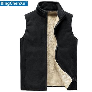 Cashmere Mens Jacket Ärmlös Vest Soft s Casual Coats Man Velvet Wool Vest Mäns Män Tjockad Waistcoat 8XL Äldre 210925