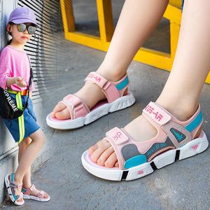 2021 여름 새로운 부드러운 비 슬립 비치 신발 오픈 어린이 샌들 야생 소년 소녀 학생 아이 신발 X0703